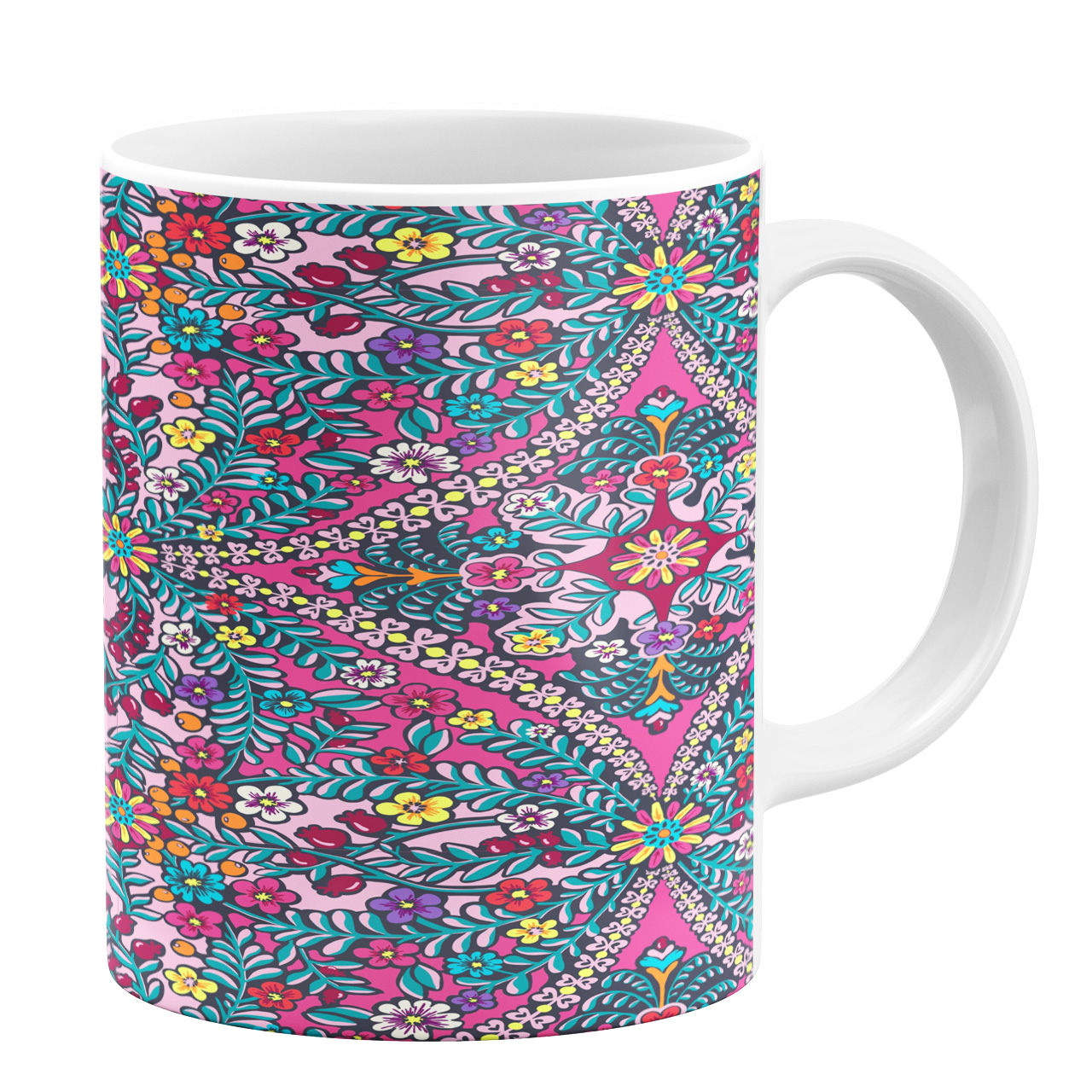 ماگ طرح نقاشی گل دار کد 10316