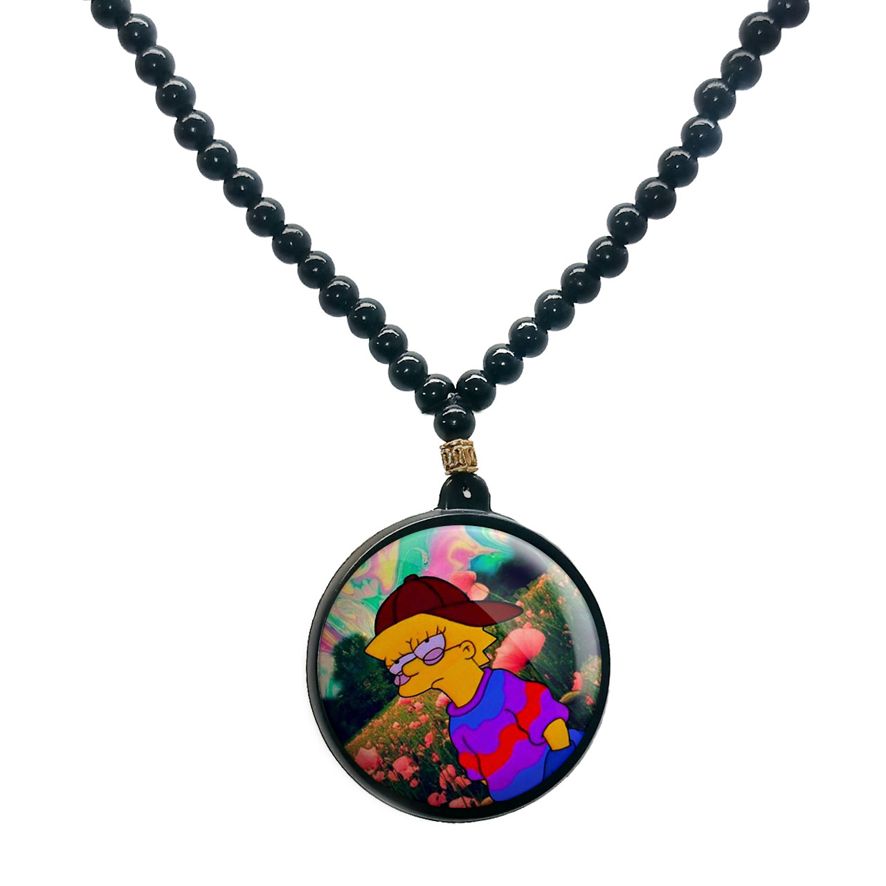 گردنبند پرمانه طرح سیمپسون ها کد pmd.2458 مدل دو طرفه