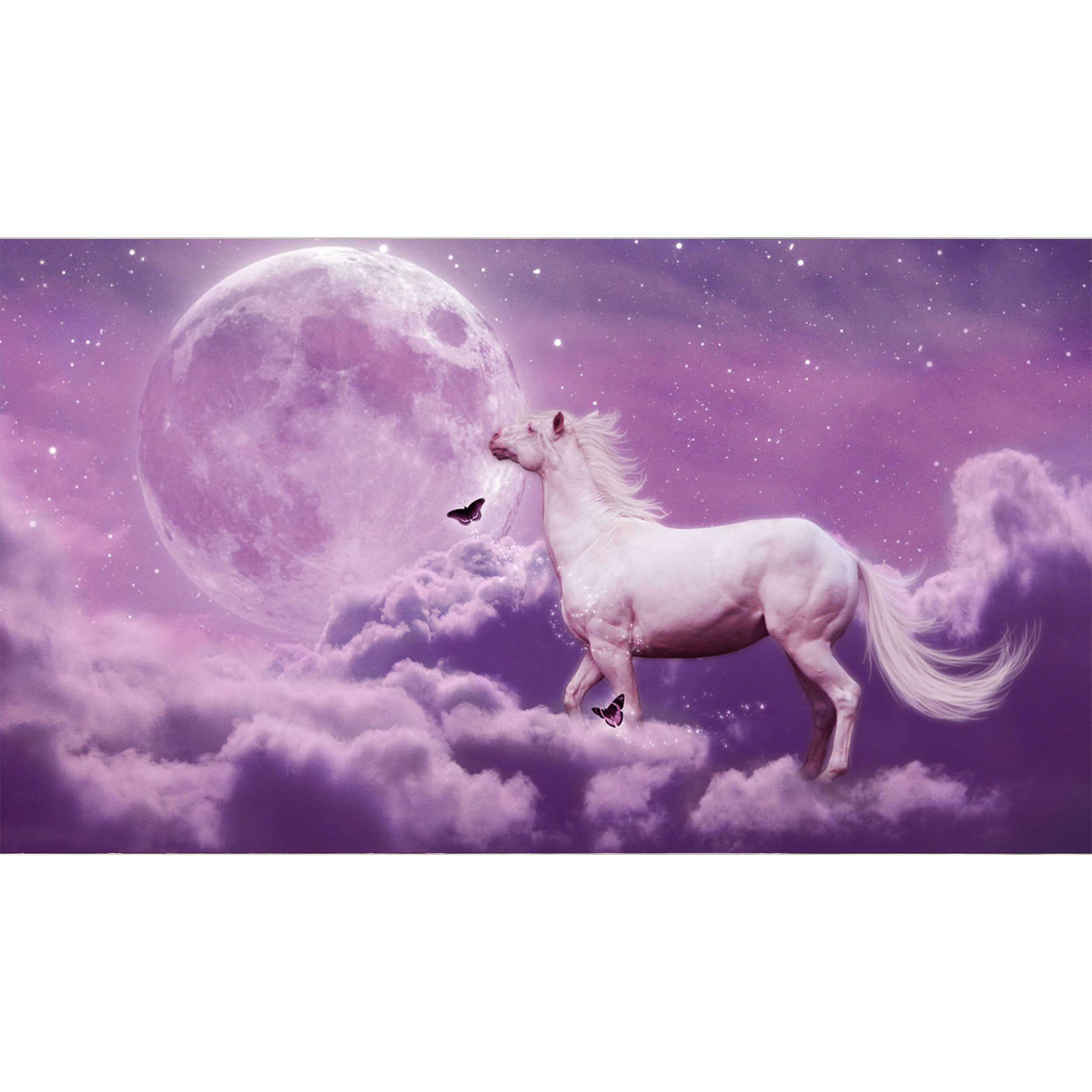 تابلو شاسی طرح اسب و پروانه و ابر و ماه مدل T7931