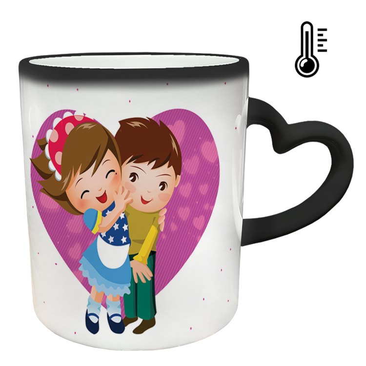 ماگ حرارتی مدل دسته قلبی طرح عاشقانه کد 127