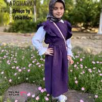 ست شومیز پیراهن دخترانه طرح ارغوان تلسا