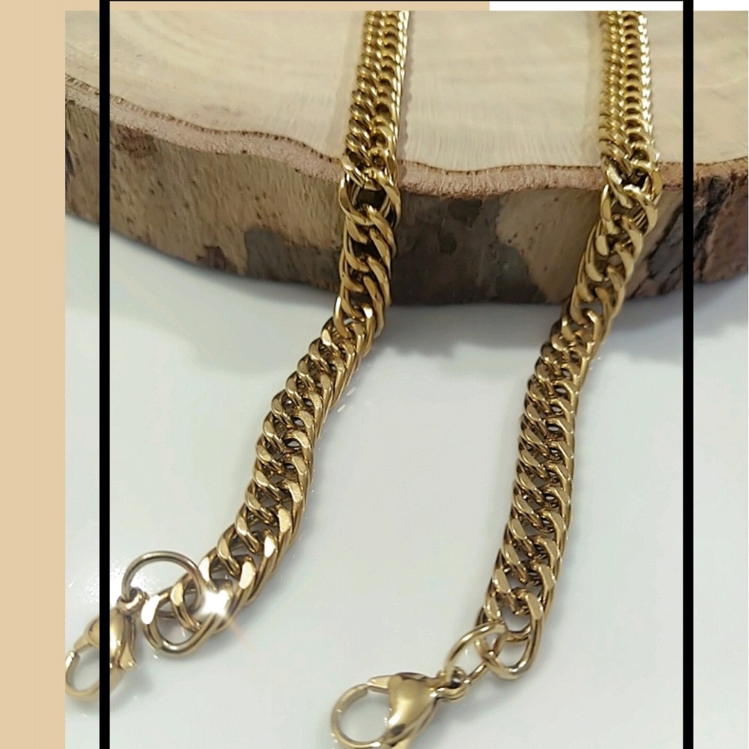 دستبند کارتیر دوبل. استیل رنگ ثابت