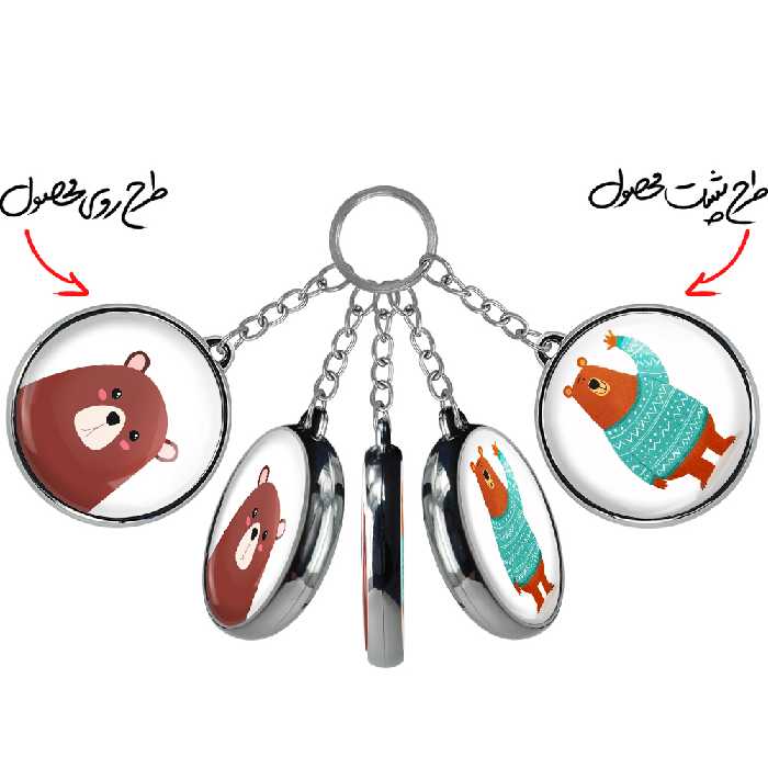 جاکلیدی خندالو طرح خرس مدل دوطرفه کد 51875171