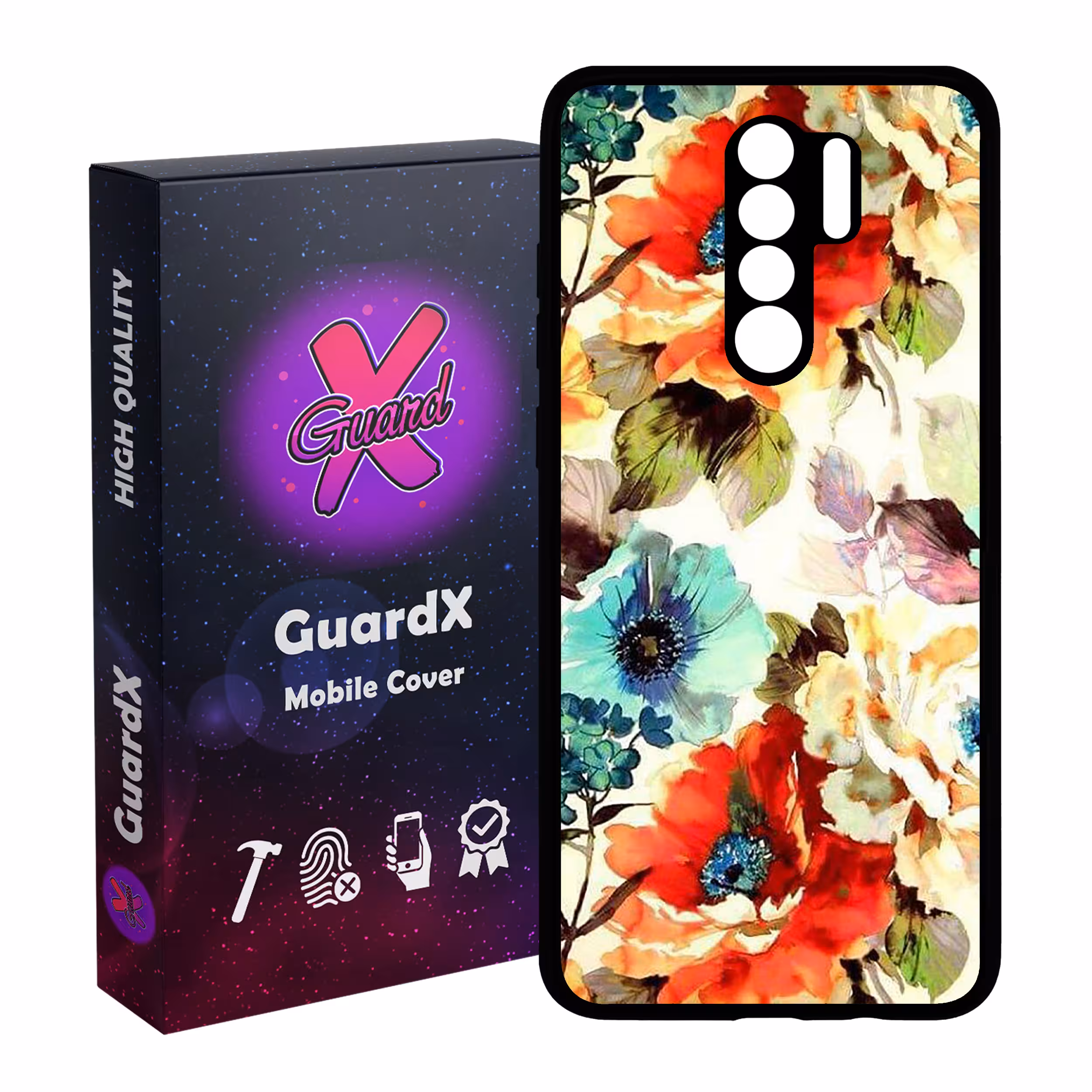 کاور گارد ایکس طرح گل مدل Glass10405 مناسب برای گوشی موبایل شیائومی Redmi 9 / 9 Prime