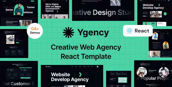 Ygency قالب ری اکت نکست جی اس سایت خدمات طراحی وب