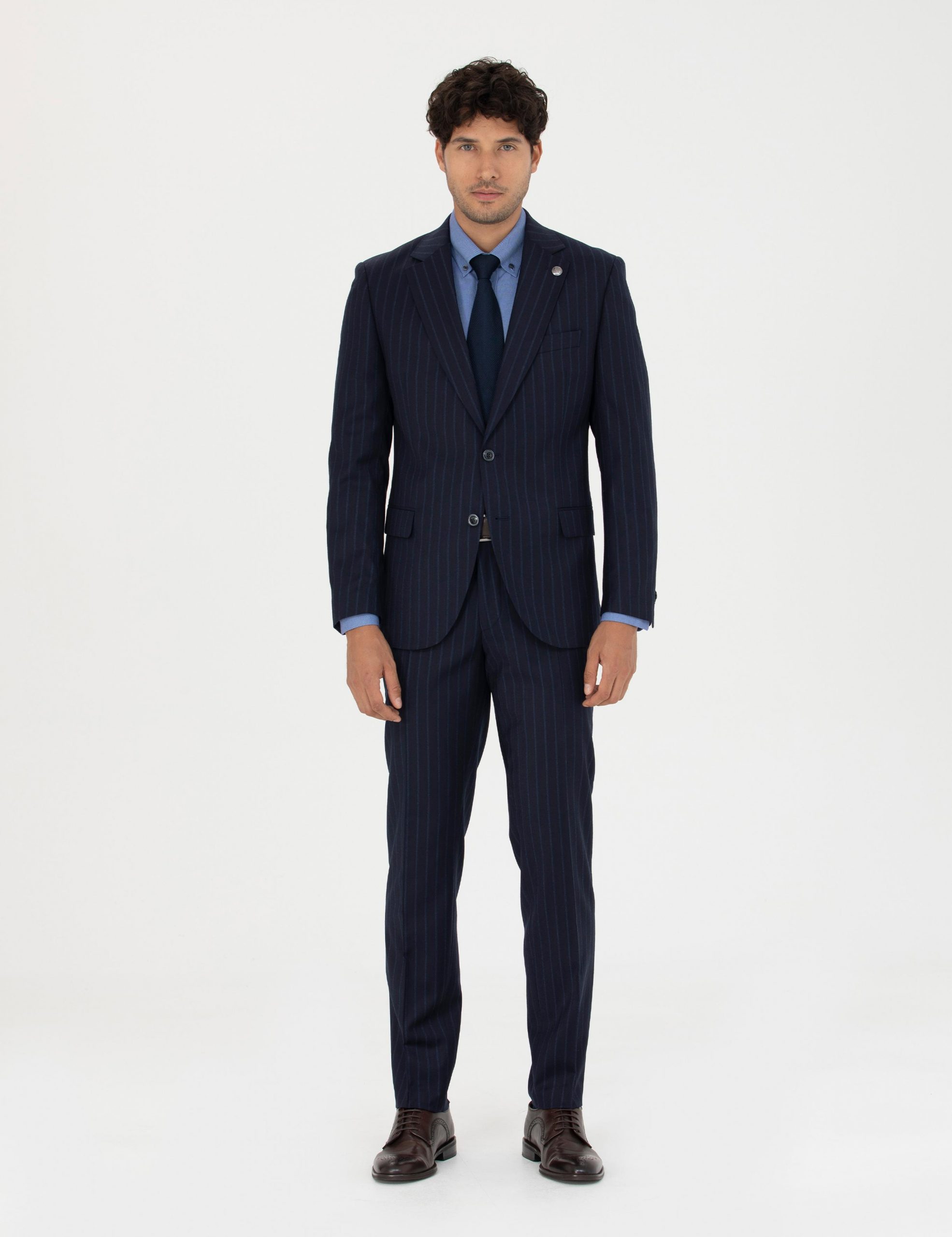 کت و شلوار مردانه سرمه ای پیرکاردین - فروشگاه لباس شهرمون