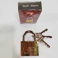 قفل آویز سایز  50 طلایی مارک Etex مغزی برنج میله ضخیم