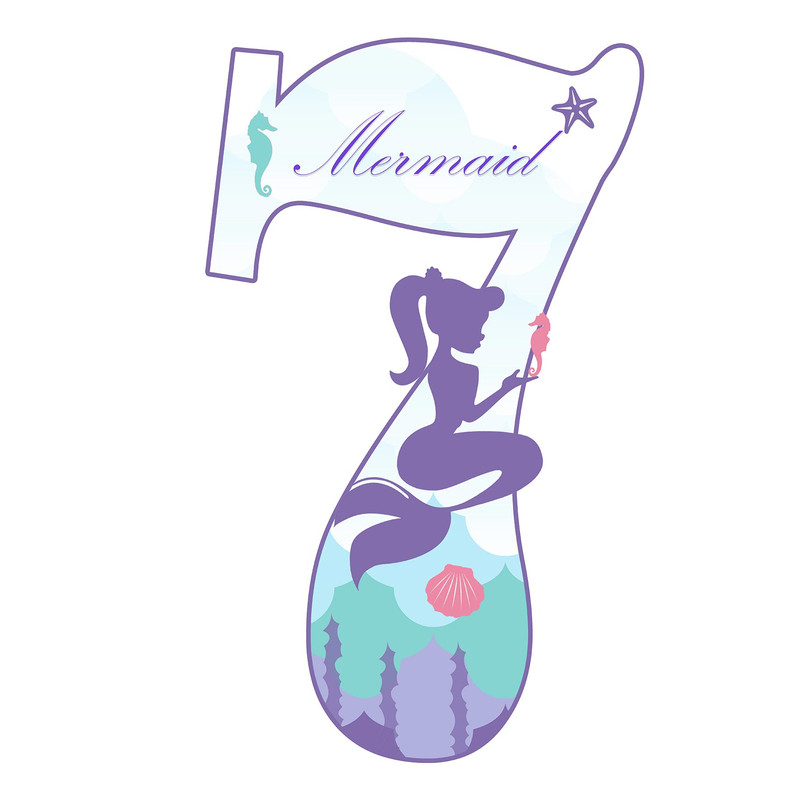 استند رومیزی تولد مدل عدد 7 طرح پری دریایی کد 1880