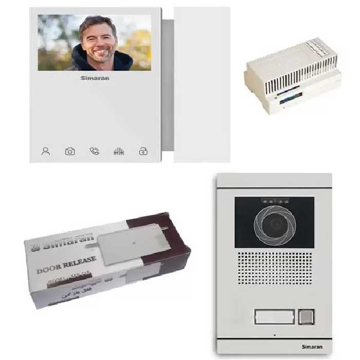 پکیج کامل آیفون تصویری  سیماران مدل 46TK لمسی بدون حافظه با پنل یک واحدی  فرداد