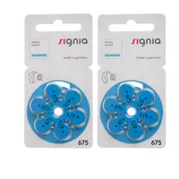 باتری سمعک سیگنیا کد 675 بسته 12 عددی