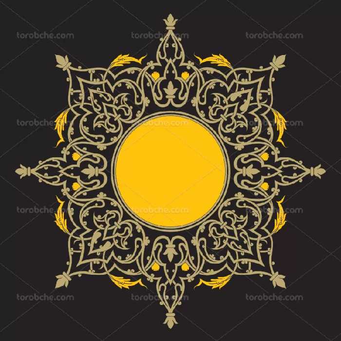 وکتور شمسه اسلیمی زرد | گرافیک با طعم تربچه