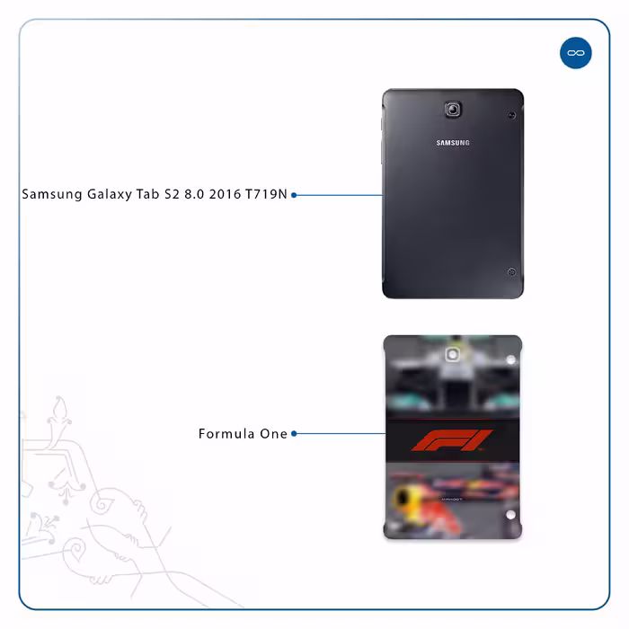 برچسب پوششی ماهوت مدل Formula One مناسب برای تبلت سامسونگ Galaxy Tab S2 8.0 2016 T719N
