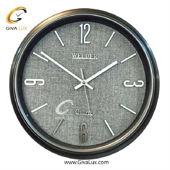 ساعت دیواری اورجینال ولدر PVC طوسی| کد رفرنس 100