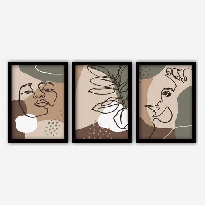 تابلو مدل دکوراتیو طرح مینیمال کد YF2345 مجموعه 3 عددی