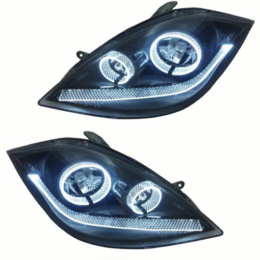 خرید چراغ جلو اسپرت تیبا طرح جگوار سه بعدی زنبوری (چپ و راست) سفید | اتوموبی