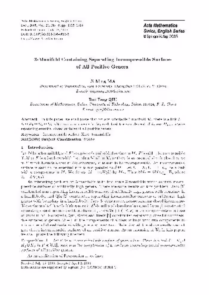 خرید و دانلود نسخه کامل کتاب 3-Manifold Containing Separating Incompressible Surfaces of All Positive Genera