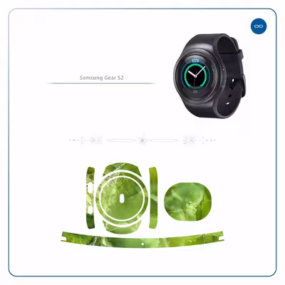 برچسب ماهوت طرح Green_Crystal_Marble مناسب برای ساعت هوشمند سامسونگ Galaxy Gear S2