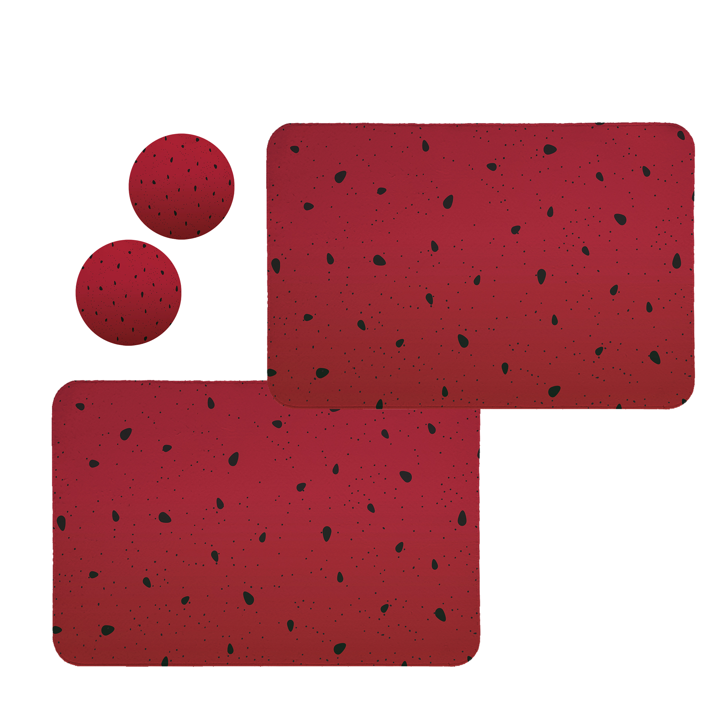 زیربشقابی طرح هندوانه کد 8419 مجموعه 2 عددی همراه زیر لیوانی