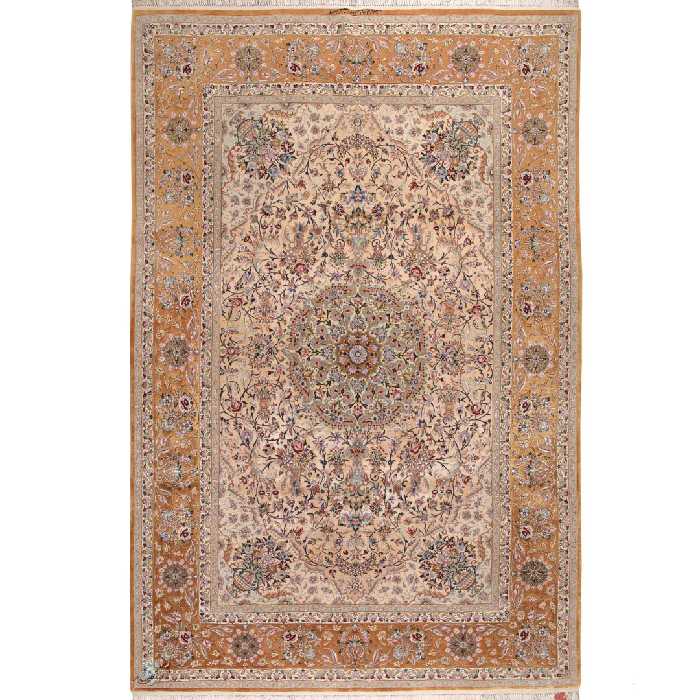 فرش دستباف 6 متری مدل لچک ترنج کد 322