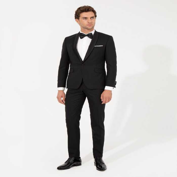 کت و شلوار مردانه مشکی کاشارل