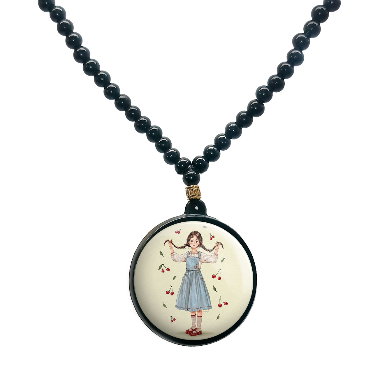 گردنبند پرمانه طرح دخترونه کد pmd.23431 مدل دو طرفه