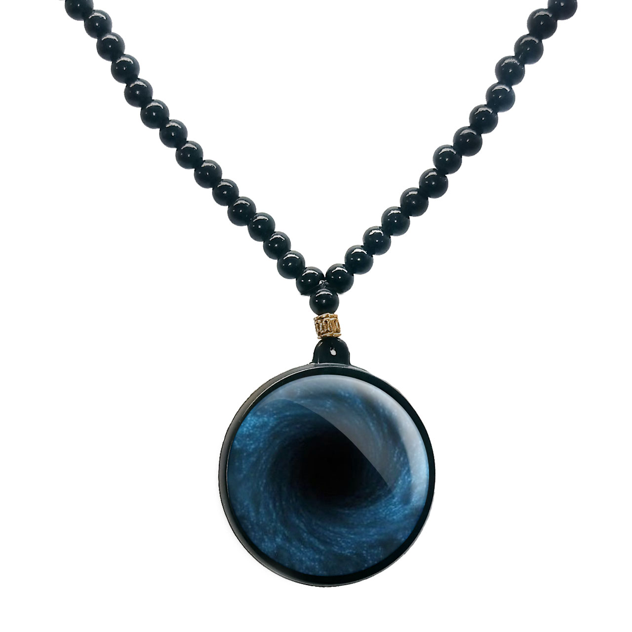 گردنبند پرمانه طرح سیاه چاله ها کد pmd.25871 مدل دو طرفه