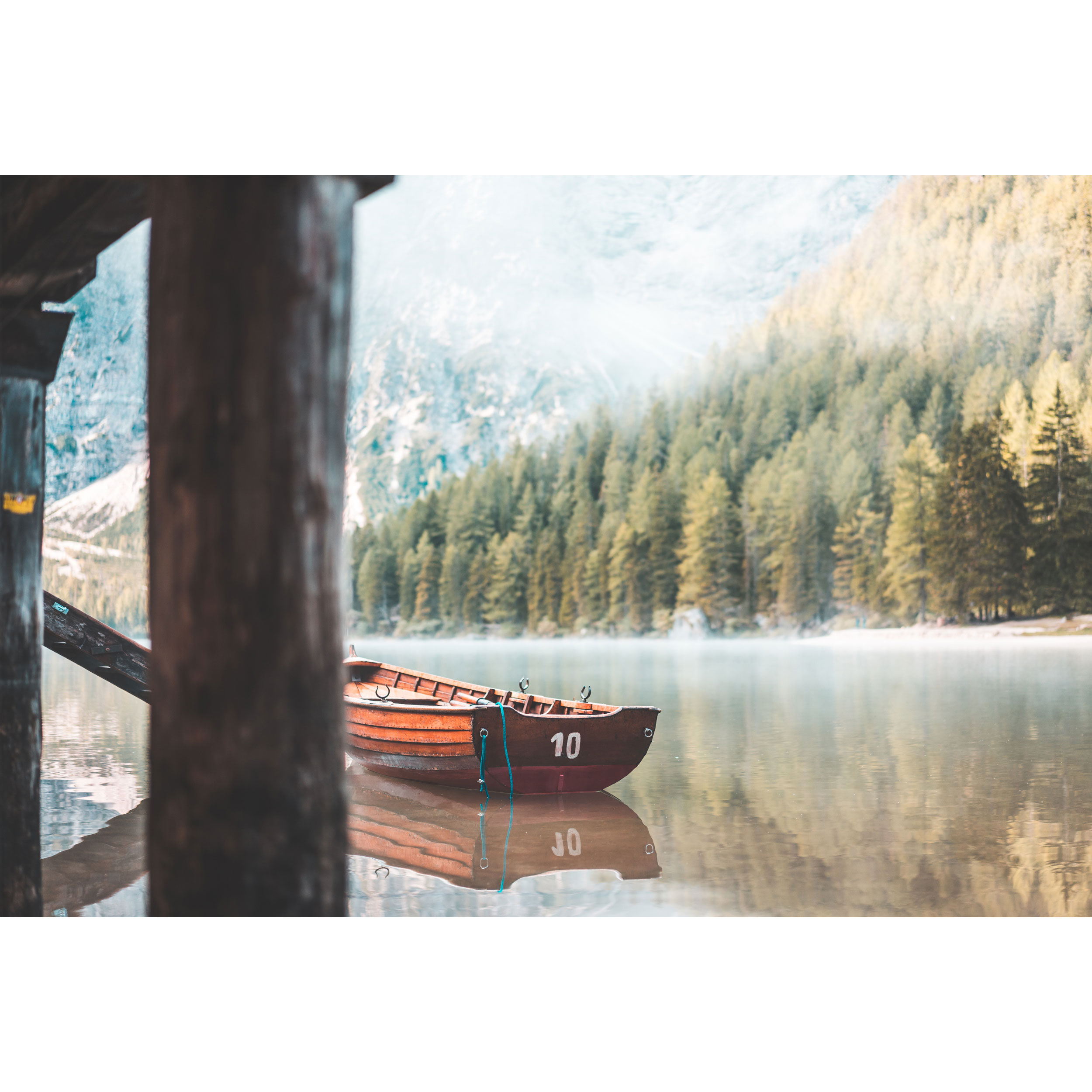 تابلو شاسی طرح منظره جنگل و دریاچه و قایق مدل T1944