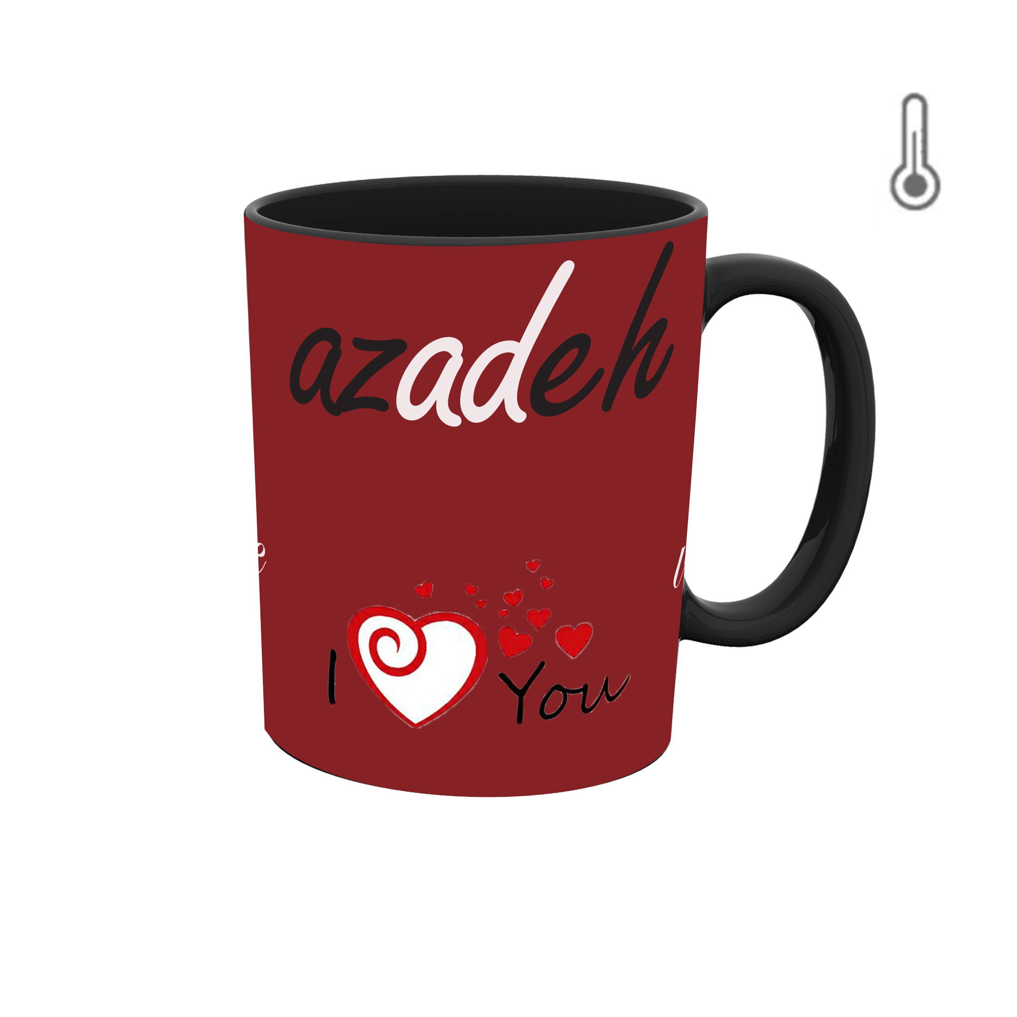 ماگ حرارتی طرح اسم آزاده 