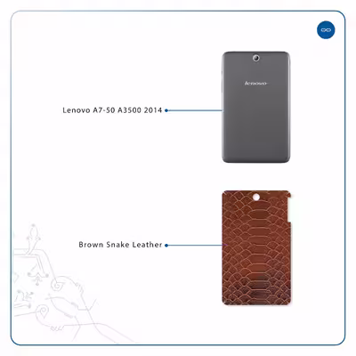 برچسب پوششی ماهوت مدل Brown-Snake-Leather مناسب برای تبلت لنوو A7-50 A3500 2014
