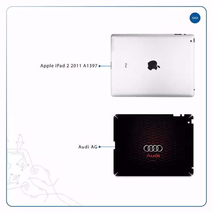 برچسب پوششی ماهوت مدل Audi AG مناسب برای تبلت اپل iPad 2 2011 A1397