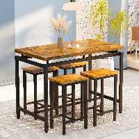 میز نهار خوری چوب فلز 