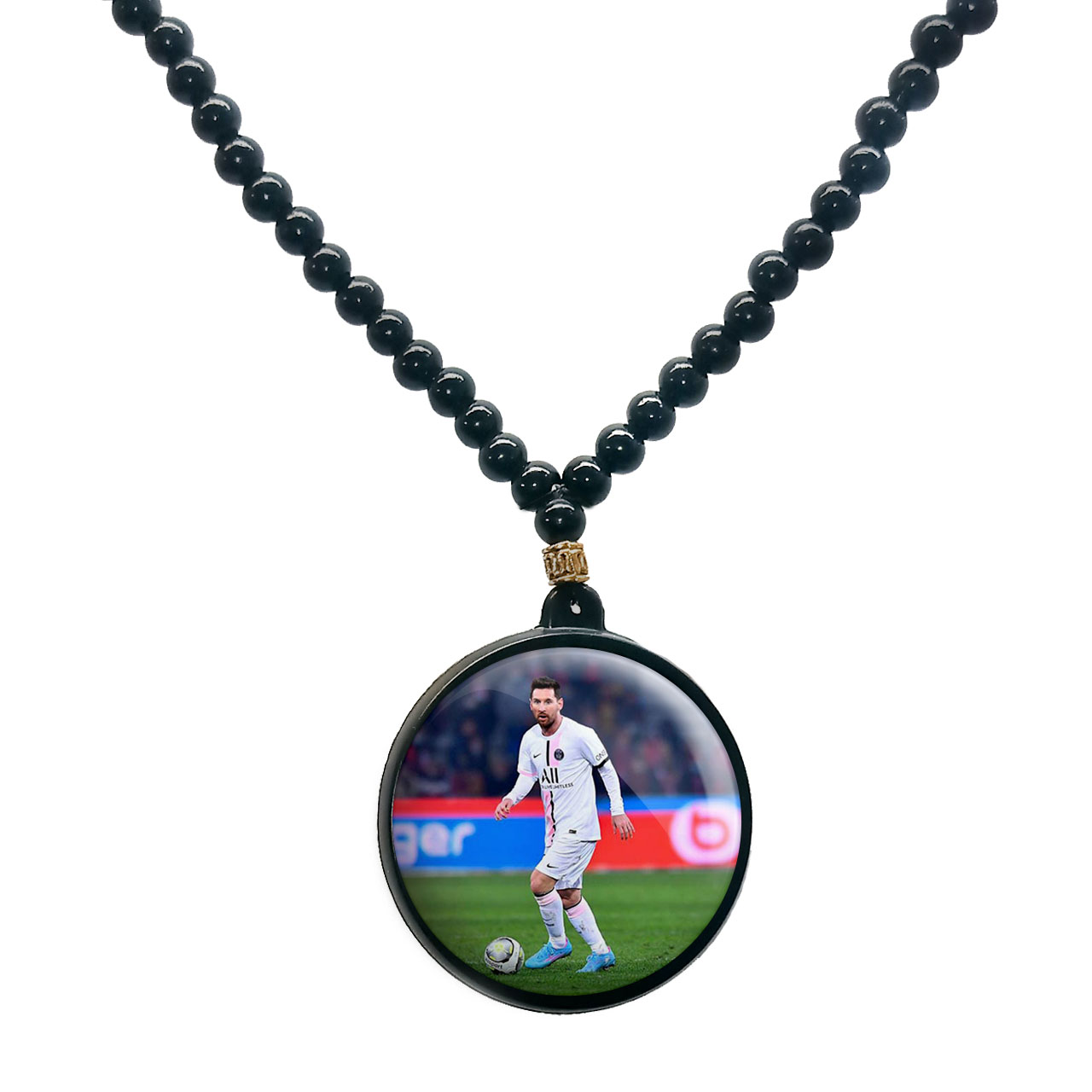 گردنبند پرمانه طرح مسی کد pmd.8640 مدل دو طرفه