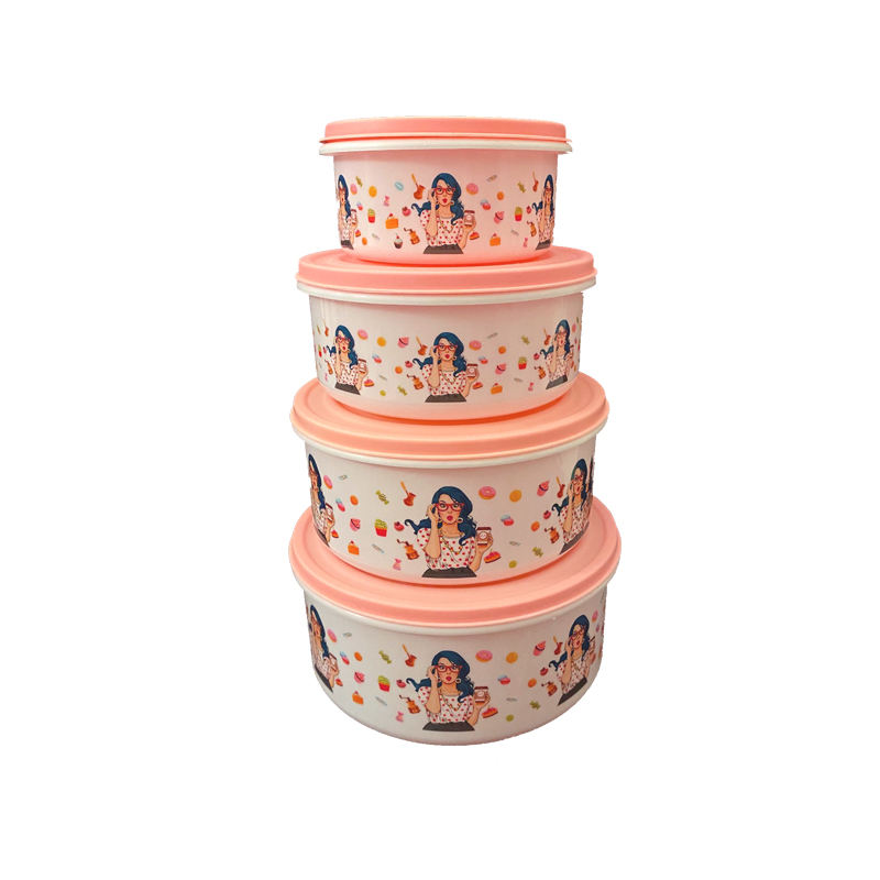 ظرف نگهدارنده مدل کافه لاته مجموعه 4 عددی