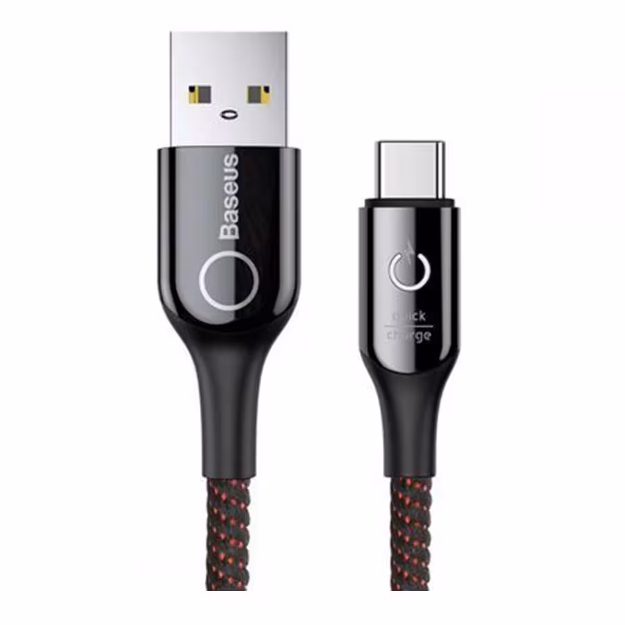 قیمت و خرید کابل تبدیل 1 متری USB به USB-C بیسوس مدل C-Shaped CATCD-01 | یاس ارتباط