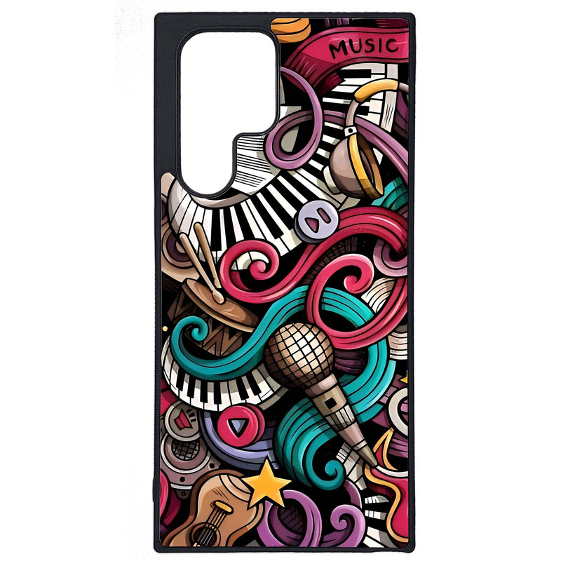کاور طرح موسیقی کد G-060 مناسب برای گوشی موبایل سامسونگ Galaxy S22 Ultra | دیجی قاب دونی