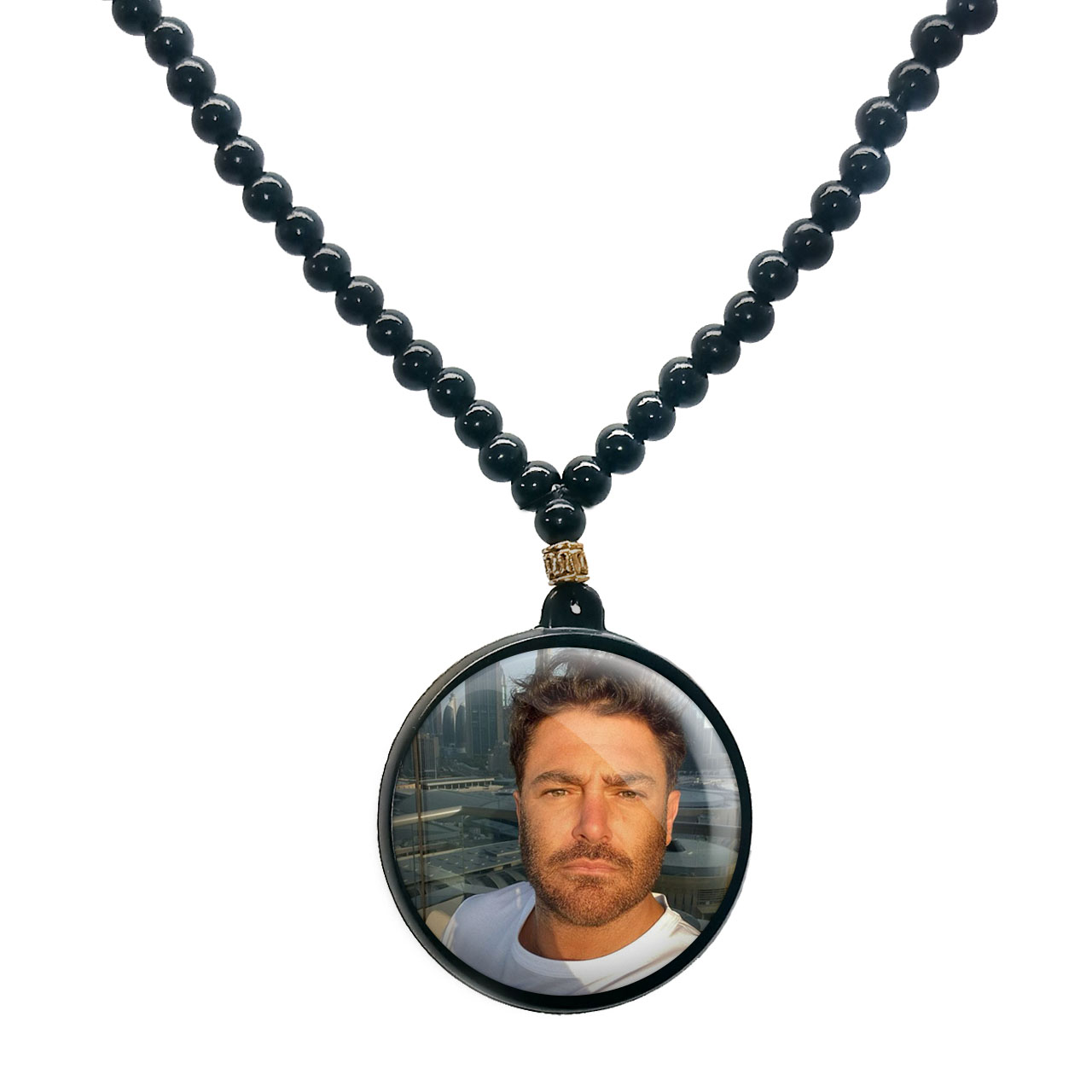 گردنبند پرمانه طرح محمد رضا گلزار کد pmd.24631 مدل دو طرفه