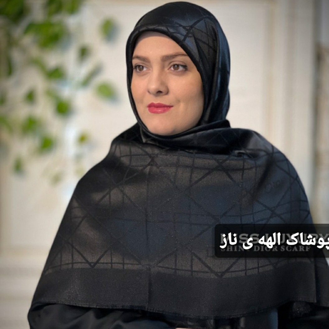 روسری نخ ابریشم ژاکارد لمه دار2