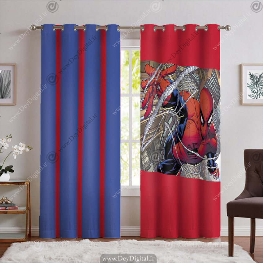 پرده پانچ پسرانه طرح مرد عنکبوتی سه بعدی PK-6736