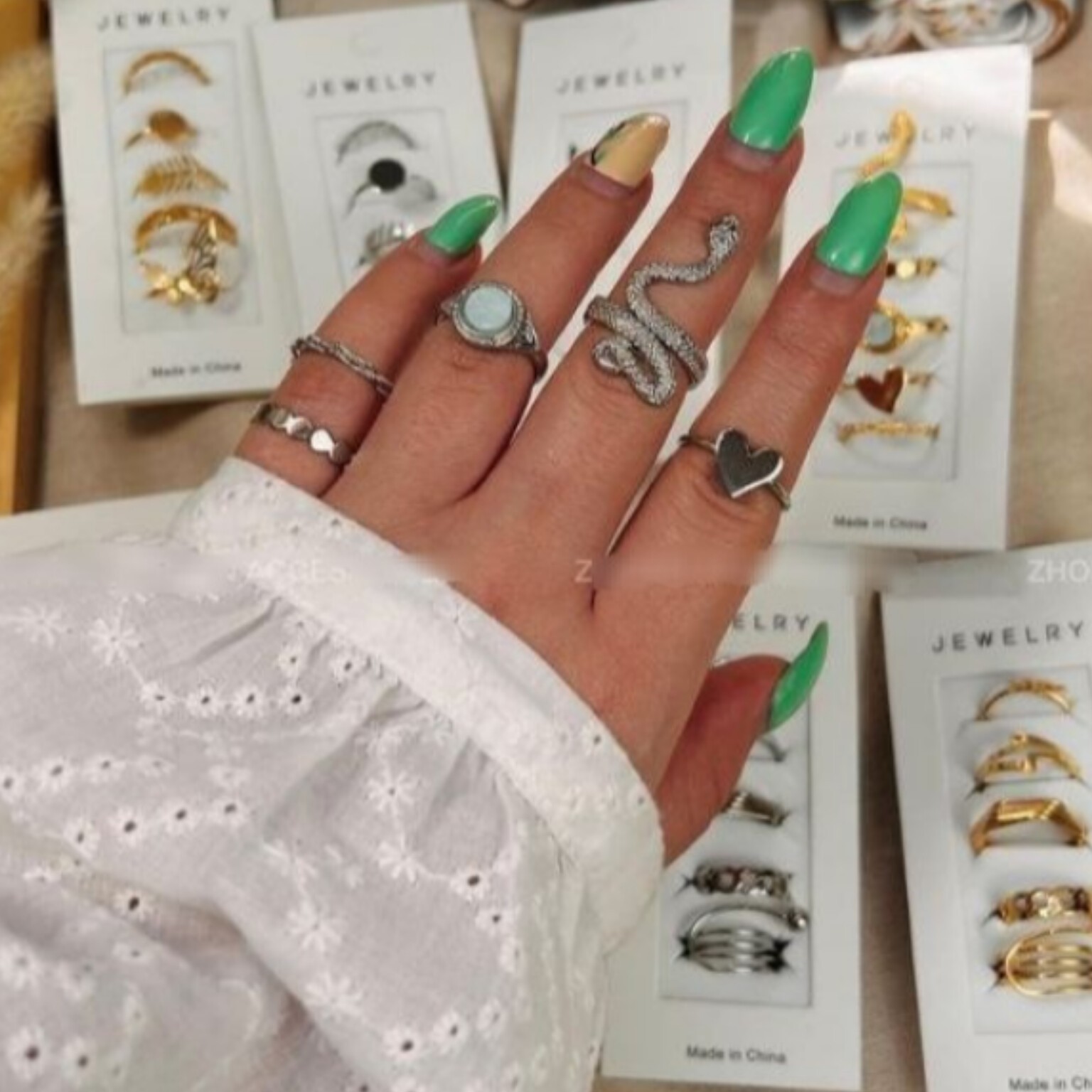 پک انگشتر 5 تایی ماری رادیوم رنگ ثابت 