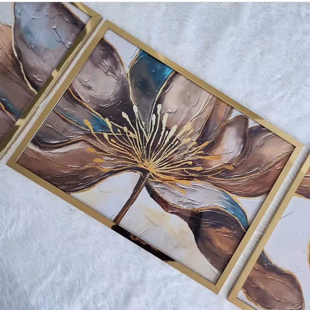 تابلو نقاشی دکوراتیو برجسته 3 تکه تماما کار دست