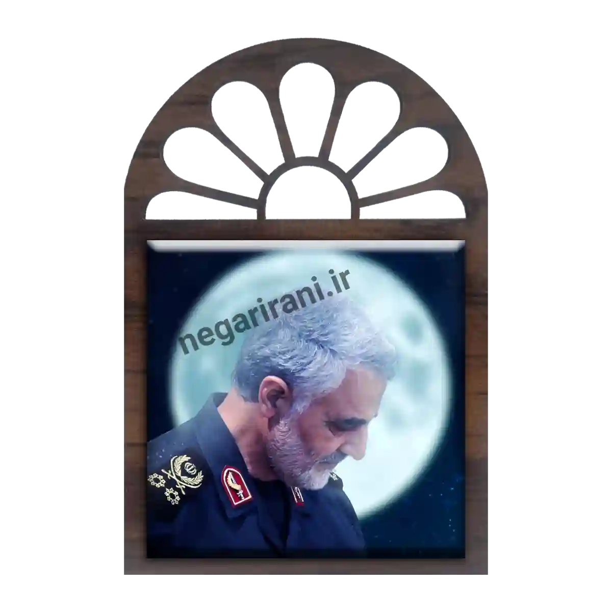 تندیس کاشی پنجره ای شهید حاج قاسم مدل 2ZG68