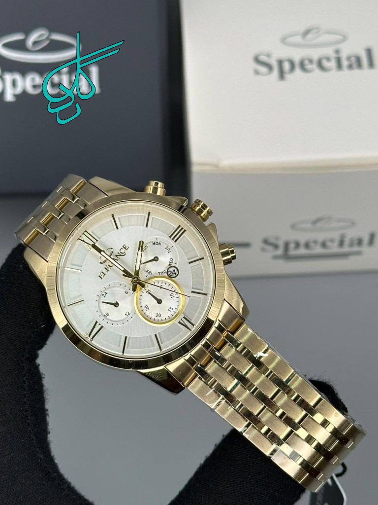 خرید ساعت مردانه Elegance الگانس موتور اصلی کیفیت عالی رنگ ثابت بند استیل کد 1923332 - ردگل