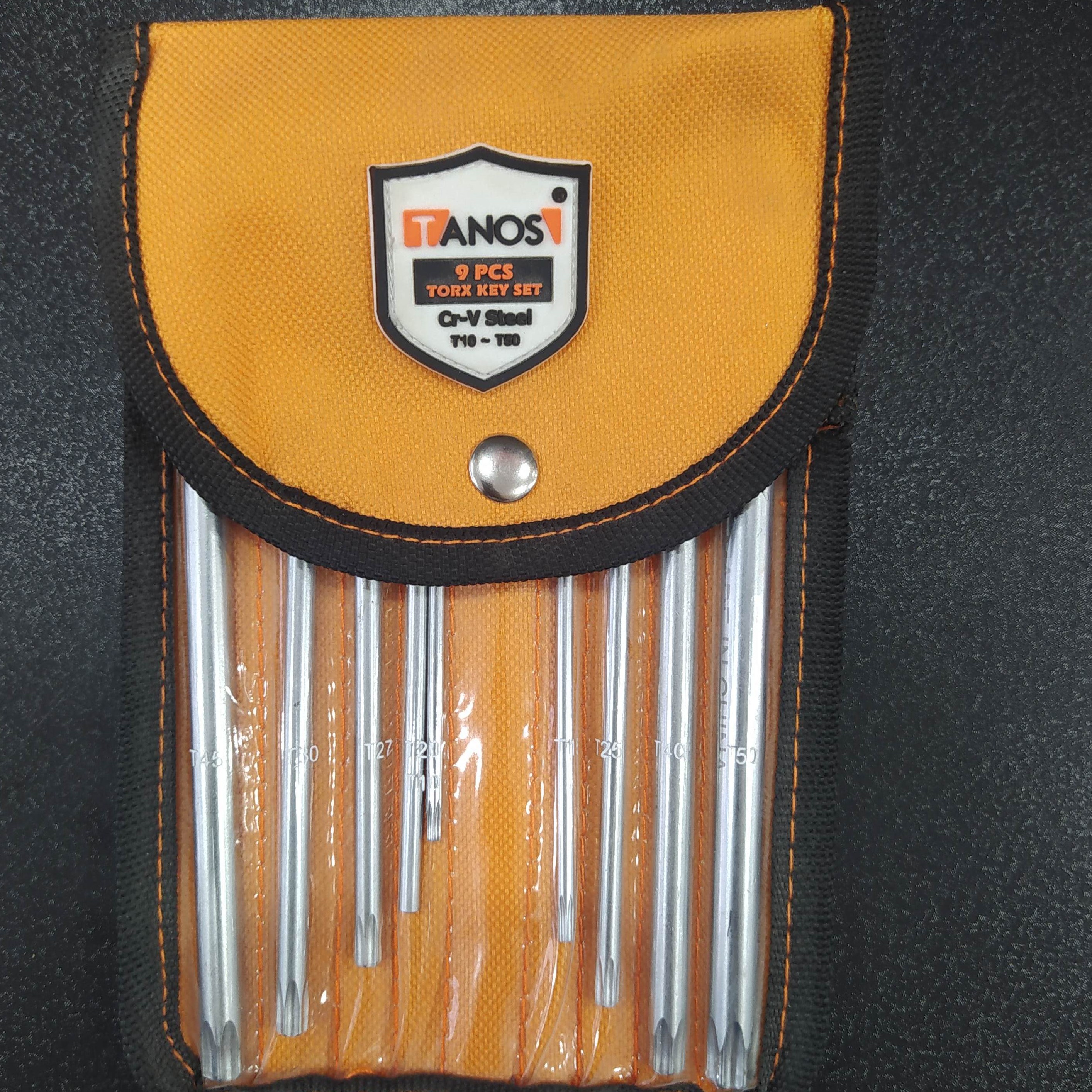 آچار آلن کیفی ستاره ای تانوس 9 عددیTANOS دارای آلیاژ کروم وانادیوم مقاوم در برابر فشار  