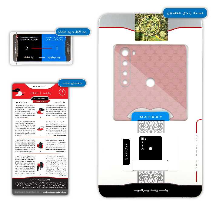 برچسب پوششی ماهوت مدل CHNL مناسب برای گوشی موبایل شیائومی  Redmi Note 8
