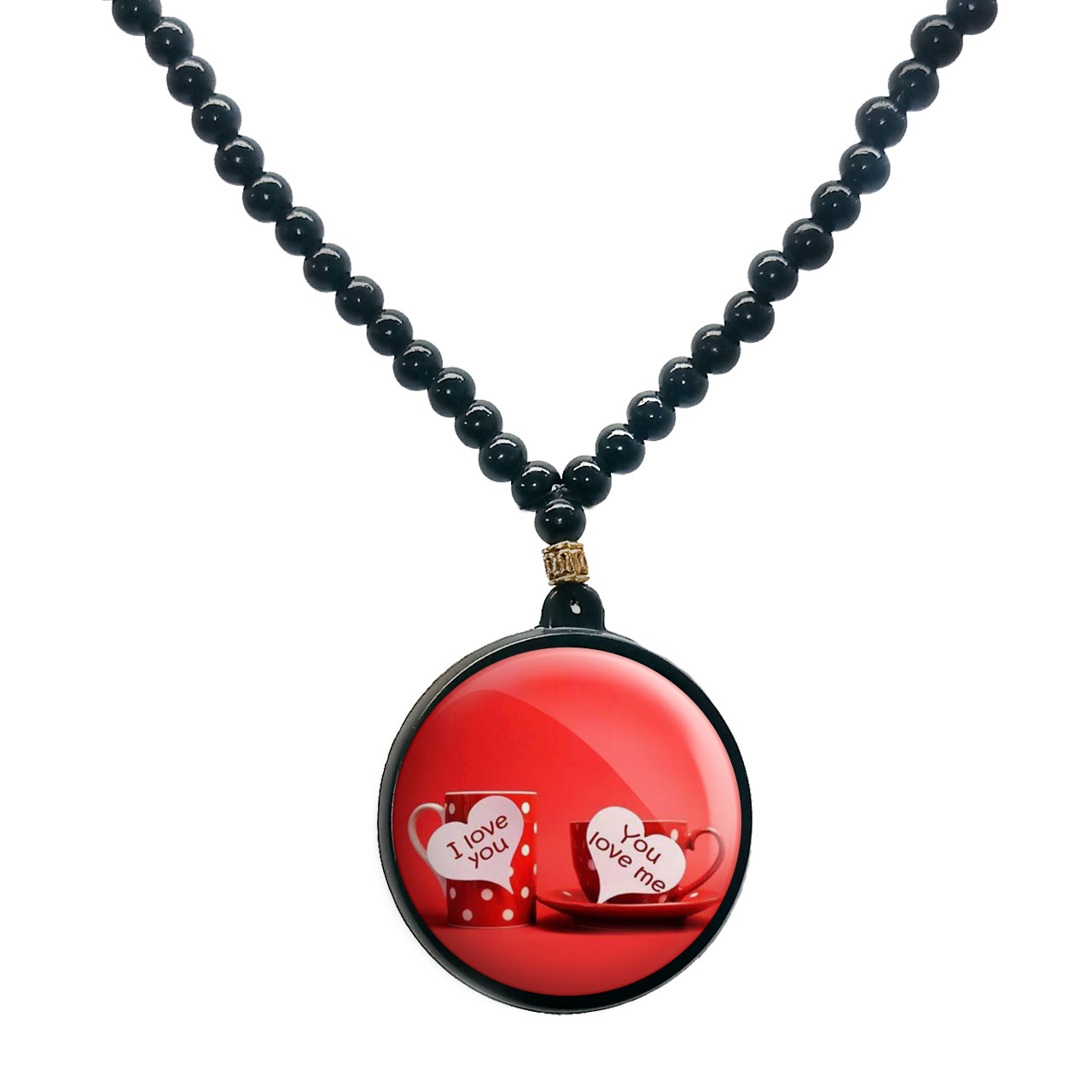 گردنبند پرمانه طرح عاشقانه کد pmd.1268 مدل دو طرفه