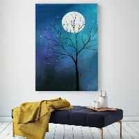 تابلو شاسی طرح درخت و ماه مدل TB956 | دنیای قاب