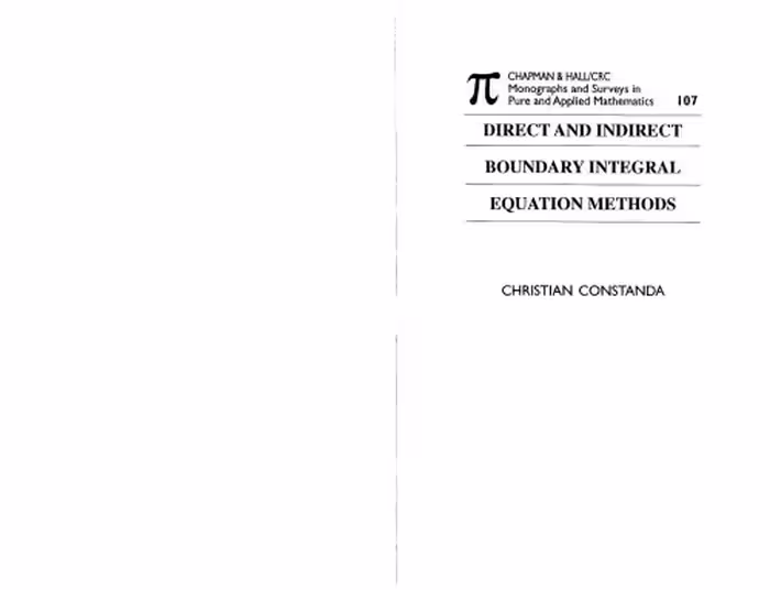 خرید و دانلود نسخه کامل کتاب Direct and Indirect Boundary Integral Equation Methods