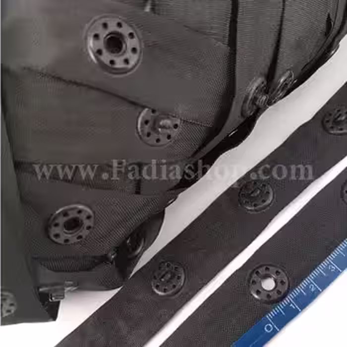 دکمه ریلی فاصله دار درشت مشکی