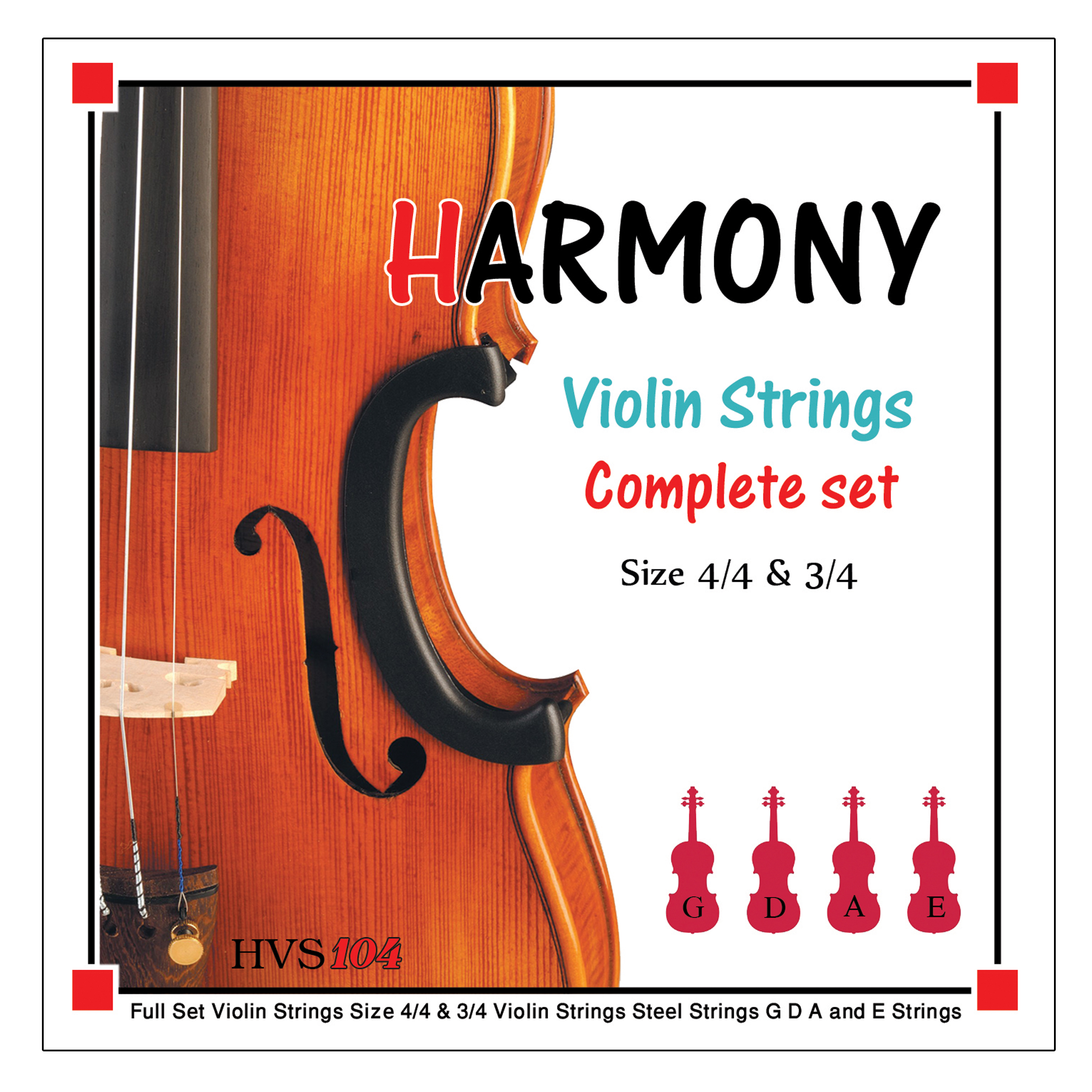سیم ویولن هارمونی مدل Complete set - 104