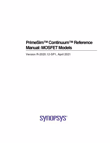 خرید و دانلود نسخه کامل کتاب PrimeSim™ Continuum™ Reference Manual: MOSFET Models